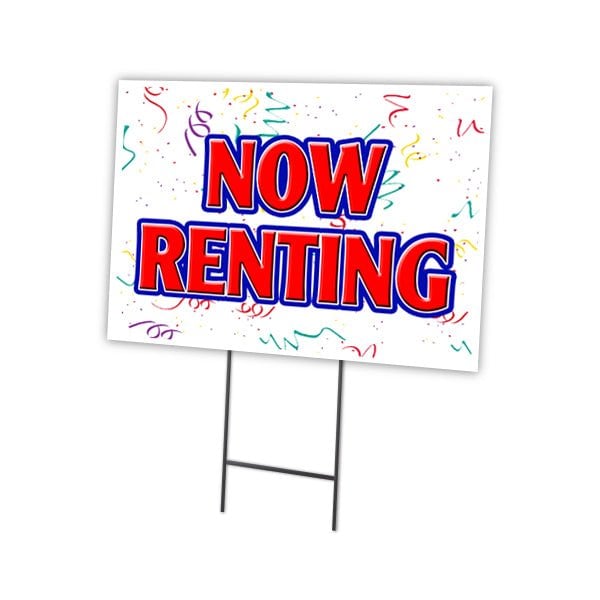 Signmission Now Renting Yard Sign & Stake outdoor plastic coroplast window, C-2436 Now Renting C-2436 Now Renting - main